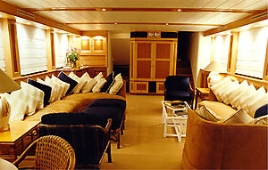 The Main Salon Aboard the 104' Dorothea MY
