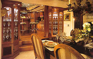 The Galley And Dining Area Aboard The 100' Lady Diane MY